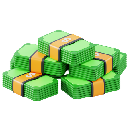 Collection of money  3D Icon