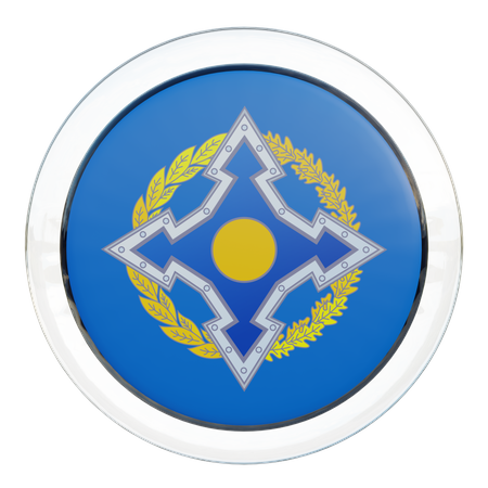 Collective Security Treaty Organization Round Flag  3D Icon