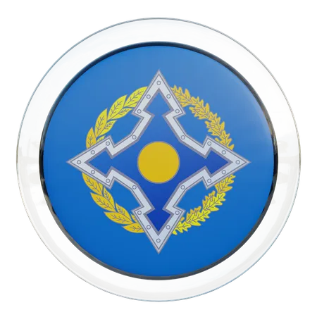 Collective Security Treaty Organization Round Flag  3D Icon