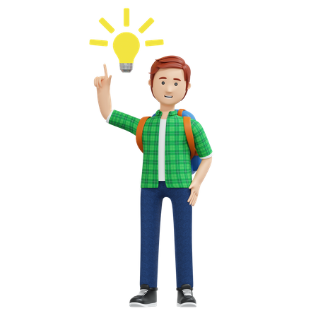 College boy thinking idea  3D Icon