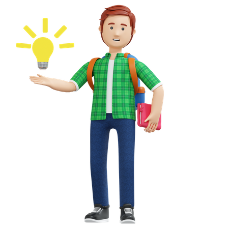 College boy thinking idea  3D Icon