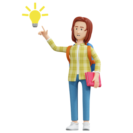 College girl found idea  3D Icon