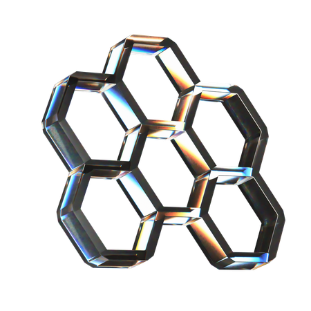 Colmena hexagonal con forma abstracta  3D Icon