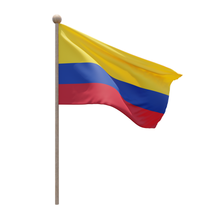 Asta de bandera de colombia  3D Flag