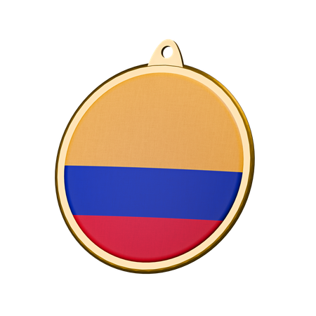 Medalha da bandeira da colômbia  3D Icon