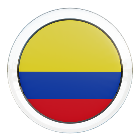 Colombia Flag Glass  3D Icon