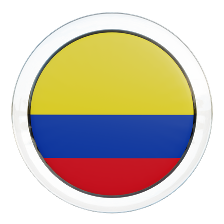 Colombia Flag Glass  3D Illustration