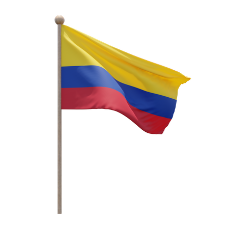 Colombia Flagpole  3D Illustration