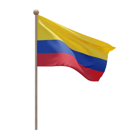 Colombia Flagpole  3D Illustration