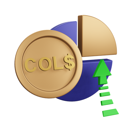 Colombian Peso Increase Monet Chart  3D Icon