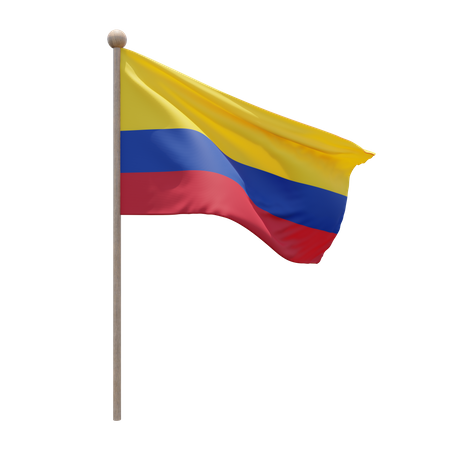 Mât de drapeau de la Colombie  3D Icon