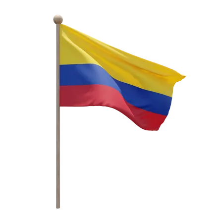 Mât de drapeau de la Colombie  3D Icon