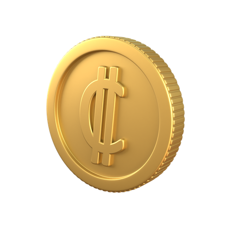 Colon Gold Coin  3D Icon