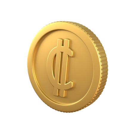 Colon Gold Coin  3D Icon