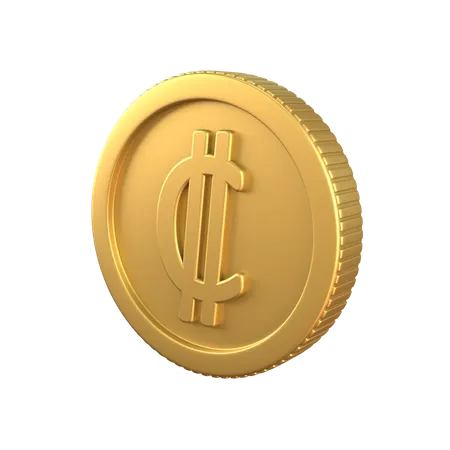 Colon Gold Coin  3D Icon