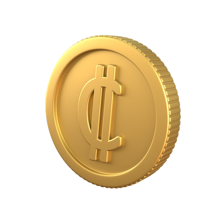 Colon Gold Coin 3D Illustration