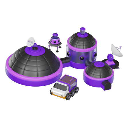 Colônia espacial  3D Icon