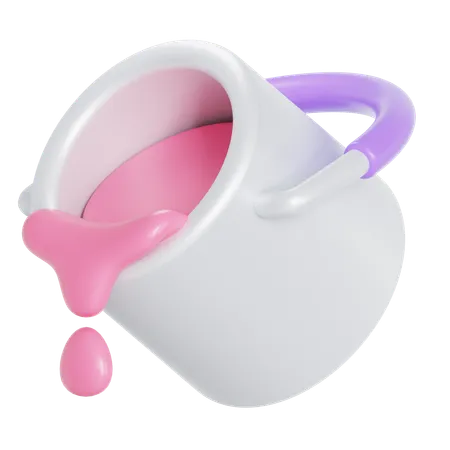 Color Bucket Design 3D Icon