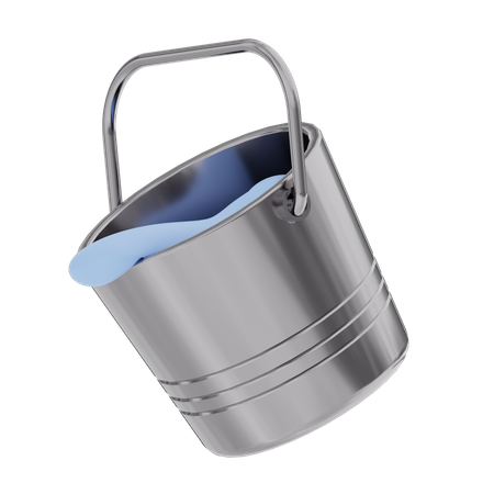 Color Bucket filled with Paint  3D Illustration