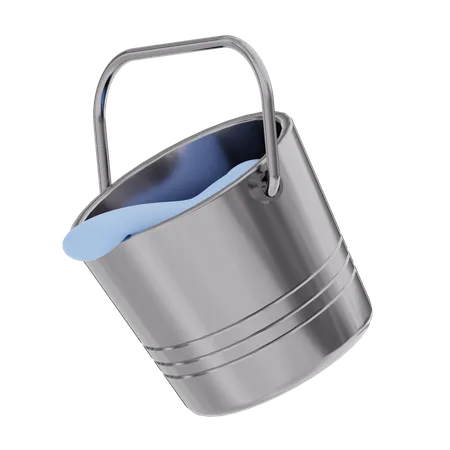 Color Bucket filled with Paint  3D Illustration