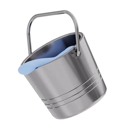 Color Bucket filled with Paint 3D Illustration