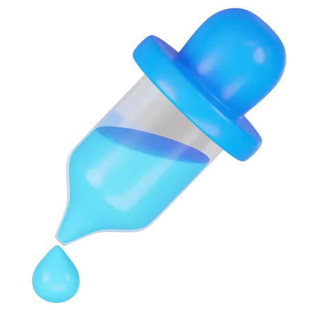3 D Rendering Blue Color Dropper 3D Icon