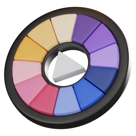 Vivid 3 D Icon Explore The Artistic Potential Of A Color Wheel A Perfect Tool For Graphic Creativity And Visual Expression 3 D Render Illustration 3D Icon