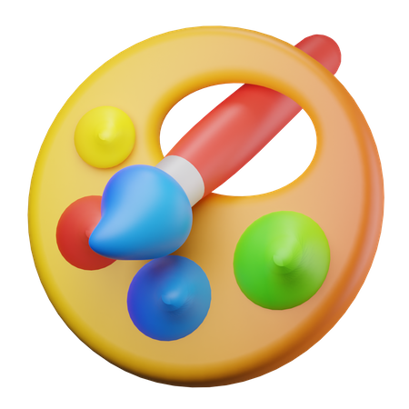 Color Palette And Brush  3D Icon