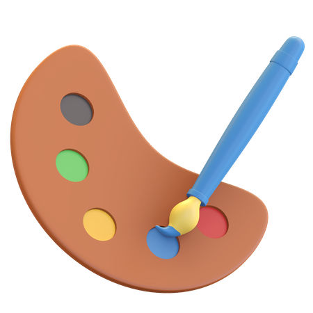 Color palette and brush  3D Icon