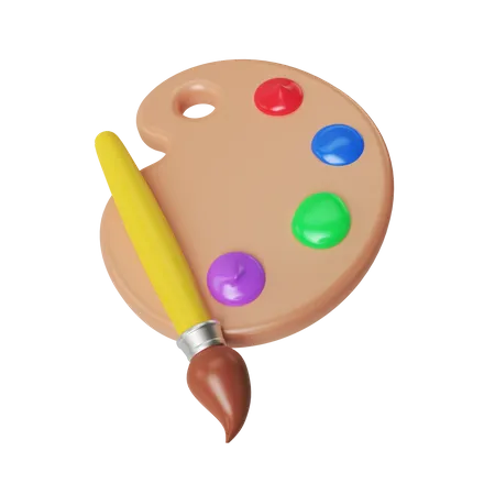 This Is A Painting Brush Icon 3 D Illustration Illustrating Art Education Available In PSD Format With A Transparent Background 3D Illustration