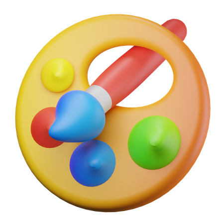Color Palette And Brush  3D Icon