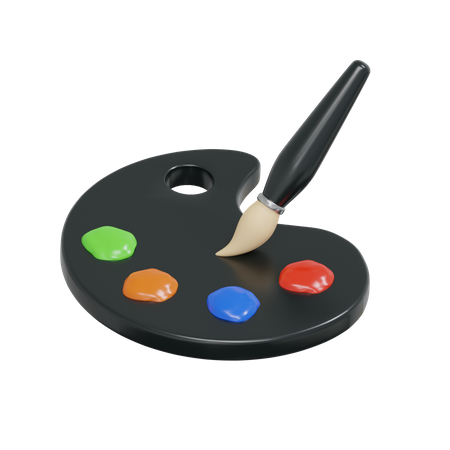 Color Palette And Brush  3D Icon