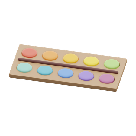 Color palette board  3D Illustration