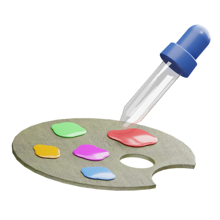 Color Palette with Pipette  3D Illustration