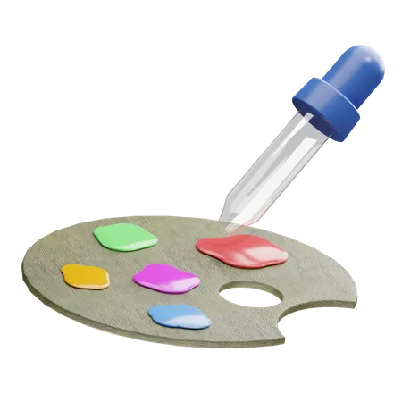 Color Palette with Pipette  3D Illustration