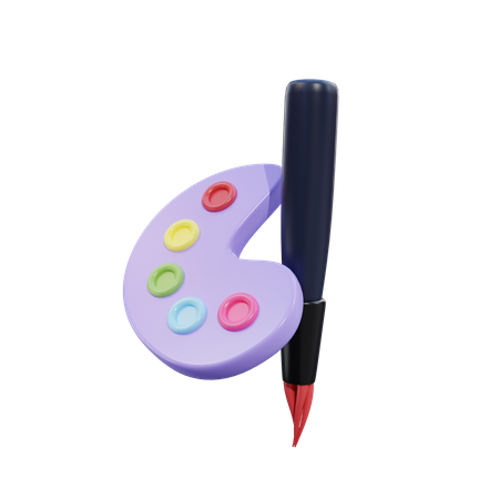Paint Brush & Color Plate - 3D Model - ShareCG