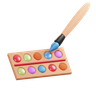 3d painting brush study emoji