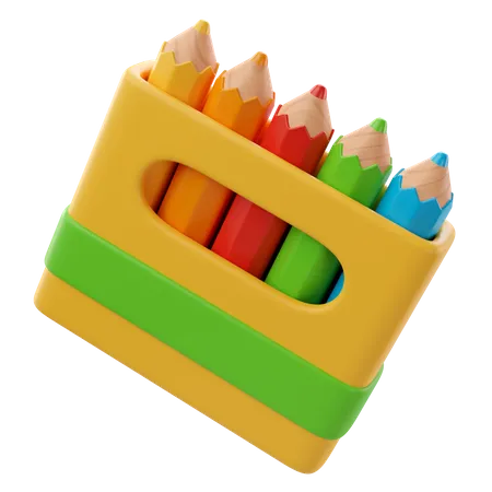 3 D Illustration Color Pencil Of Back To School Icon 3D Icon