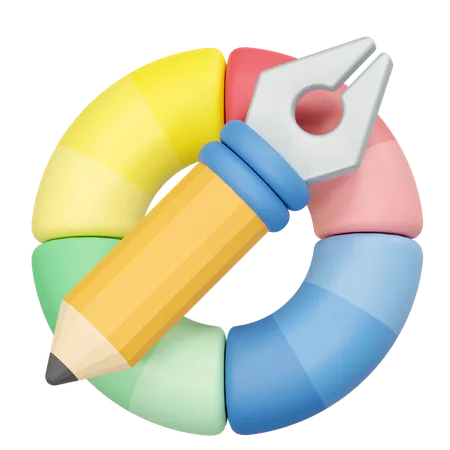 Color Wheel Illustration 3D Icon