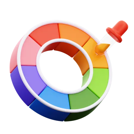 Color Wheel And Picker  3D Icon