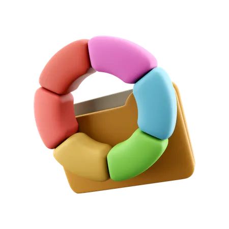 Color Wheel With Folder  3D Icon