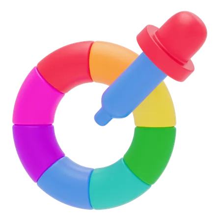 Color Wheel+Eyedropper  3D Icon