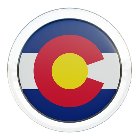 Colorado Flag Glass  3D Illustration