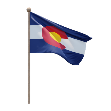 Colorado Flag Pole  3D Flag