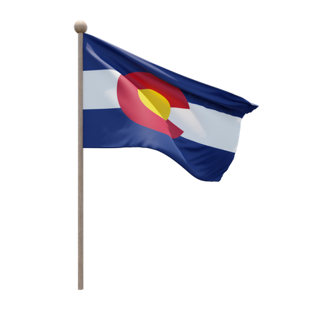 Colorado Flagpole  3D Flag