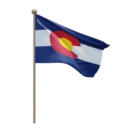 Colorado Flagpole  3D Illustration