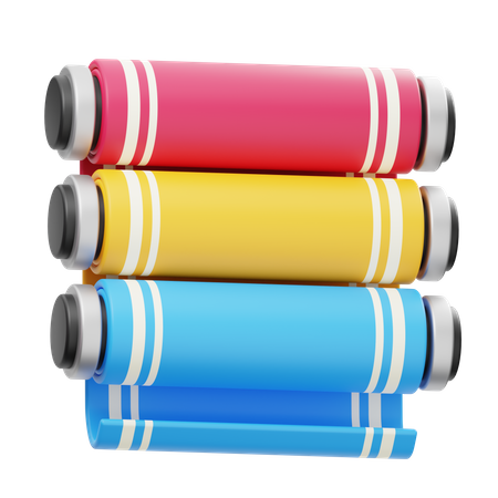 Colored Paper Roll  3D Icon