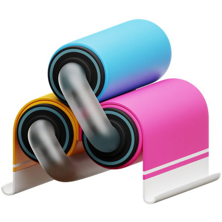 Colored Paper Roll  3D Icon