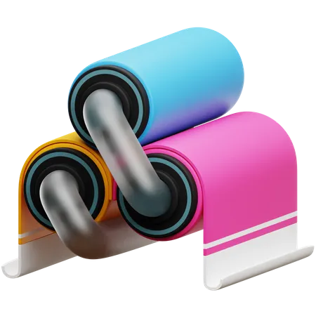 Colored Paper Roll  3D Icon