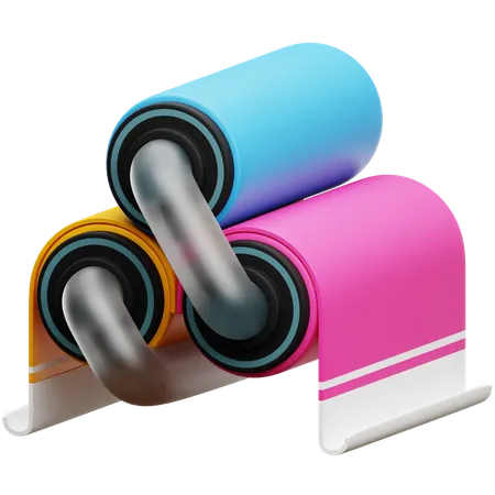 Colored Paper Roll 3D Icon
